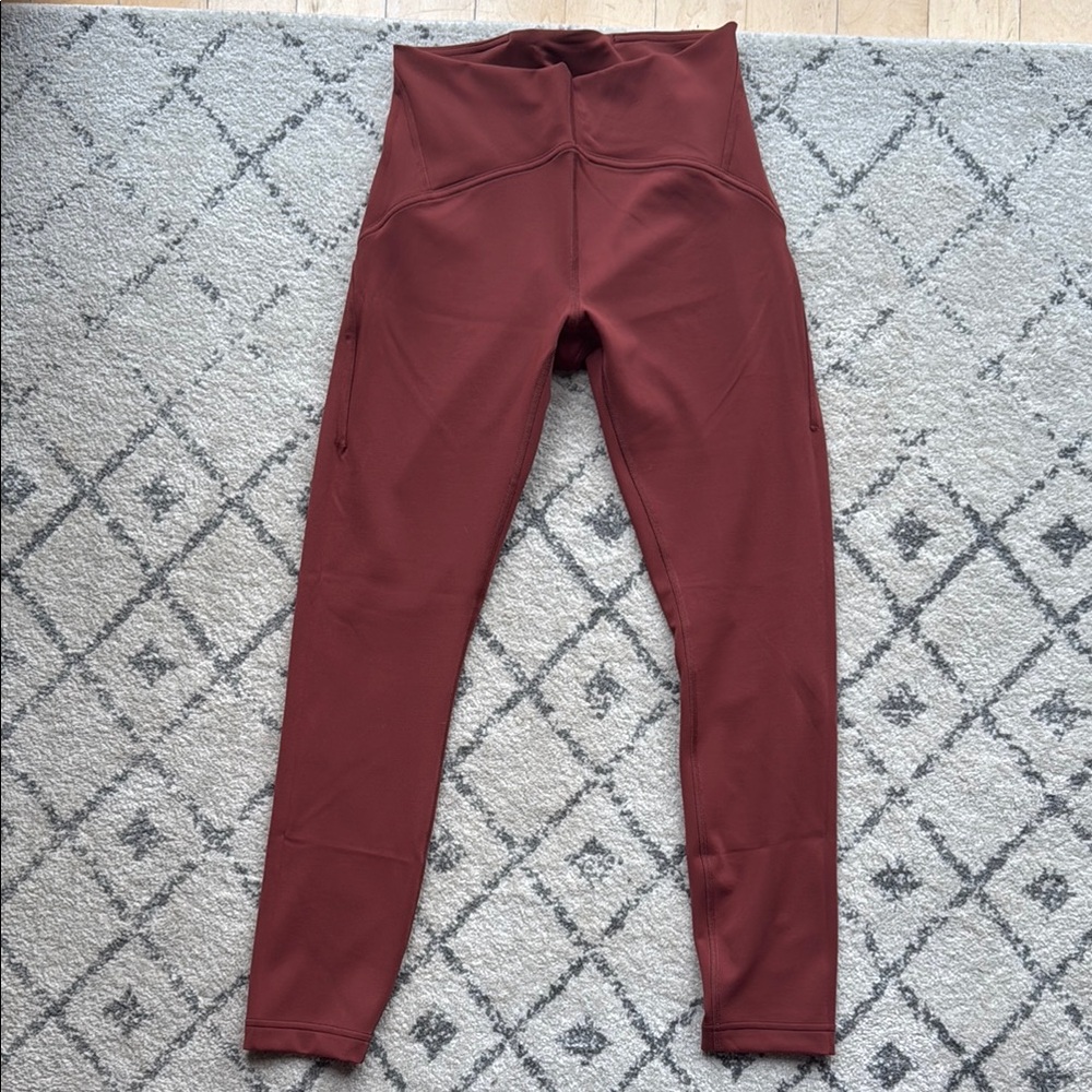 High-Waisted Burgundy Leggings